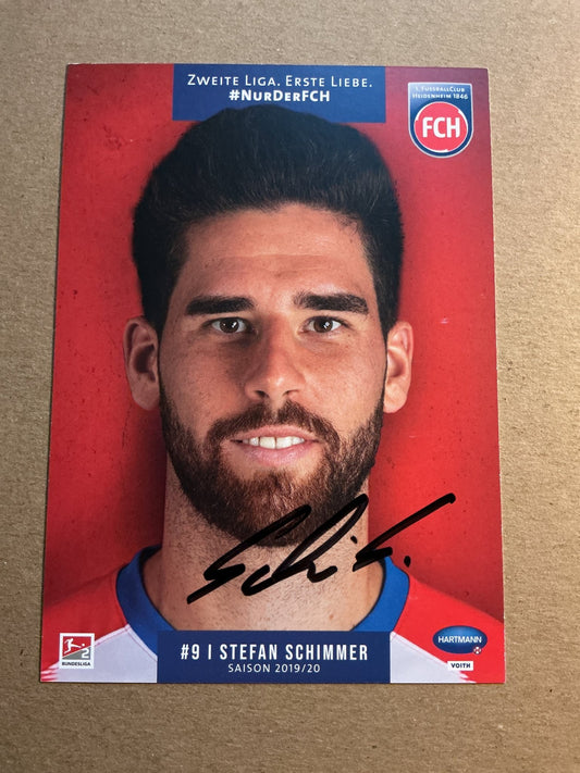Stefan Schimmer, Germany 🇩🇪 1.FC Heidenheim 2019/20 hand signed - Autographs-World