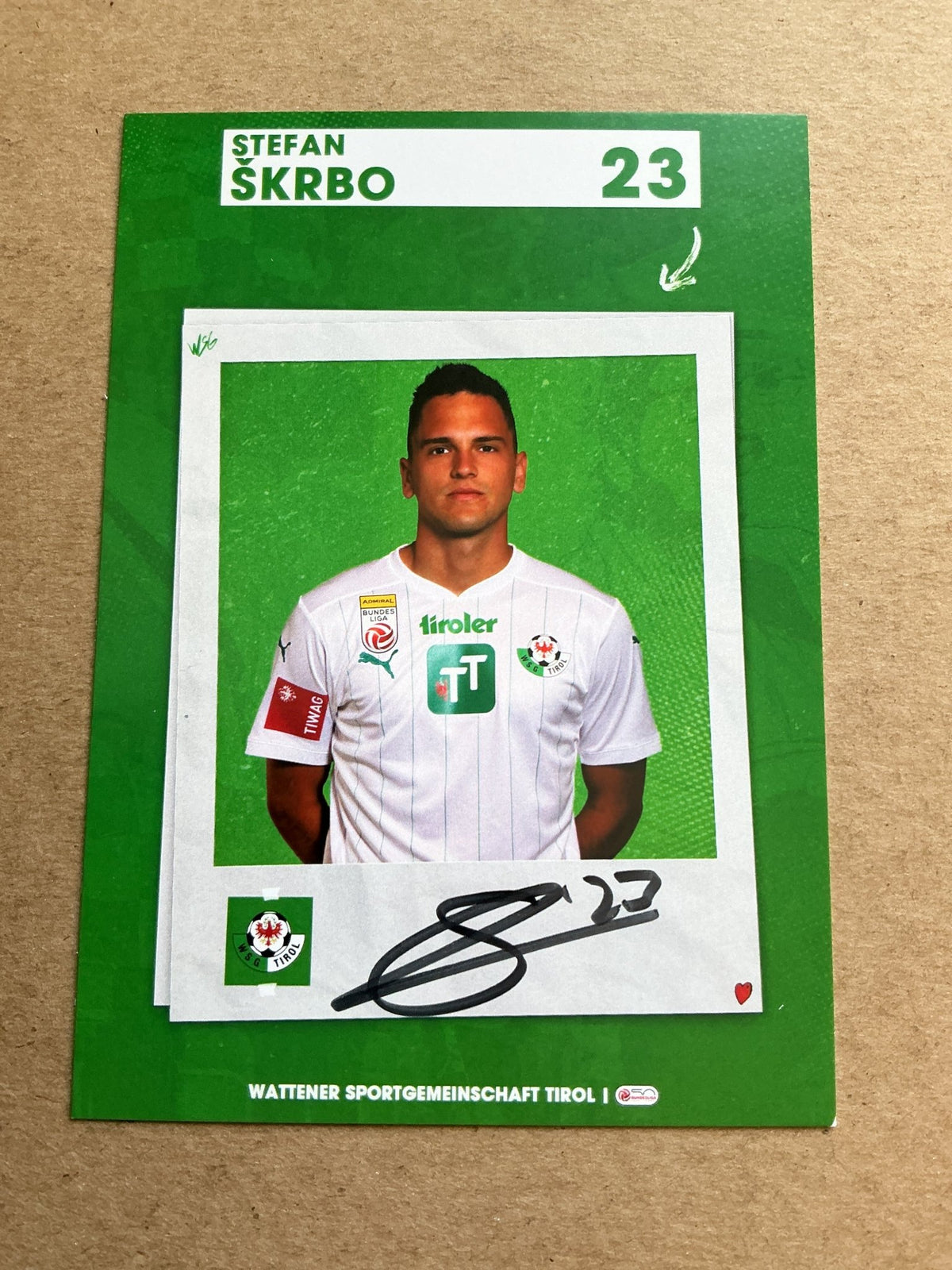 Stefan Škrbo, Austria 🇦🇹 WSG Tirol 2023/24 hand signed - Autographs-World