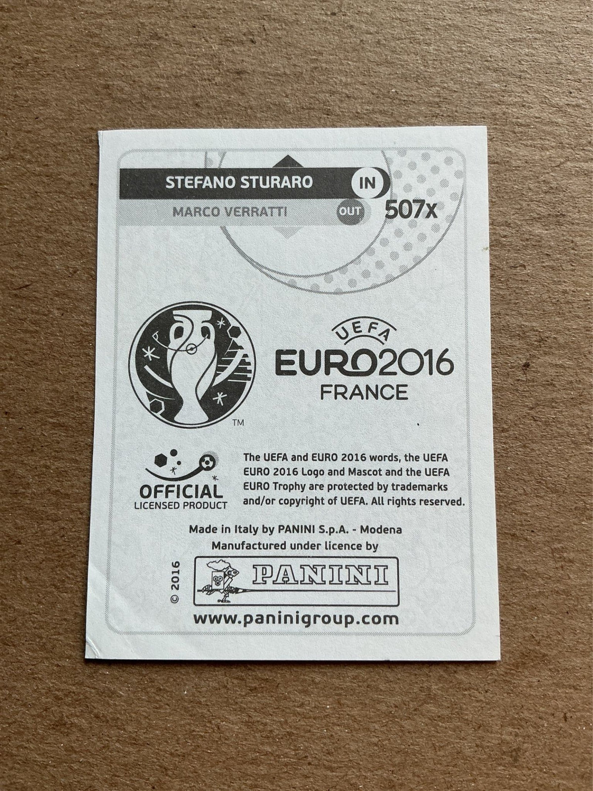 Stefano Sturaro, Italy 🇮🇹 UEFA Euro 2016 Panini hand signed - Autographs-World