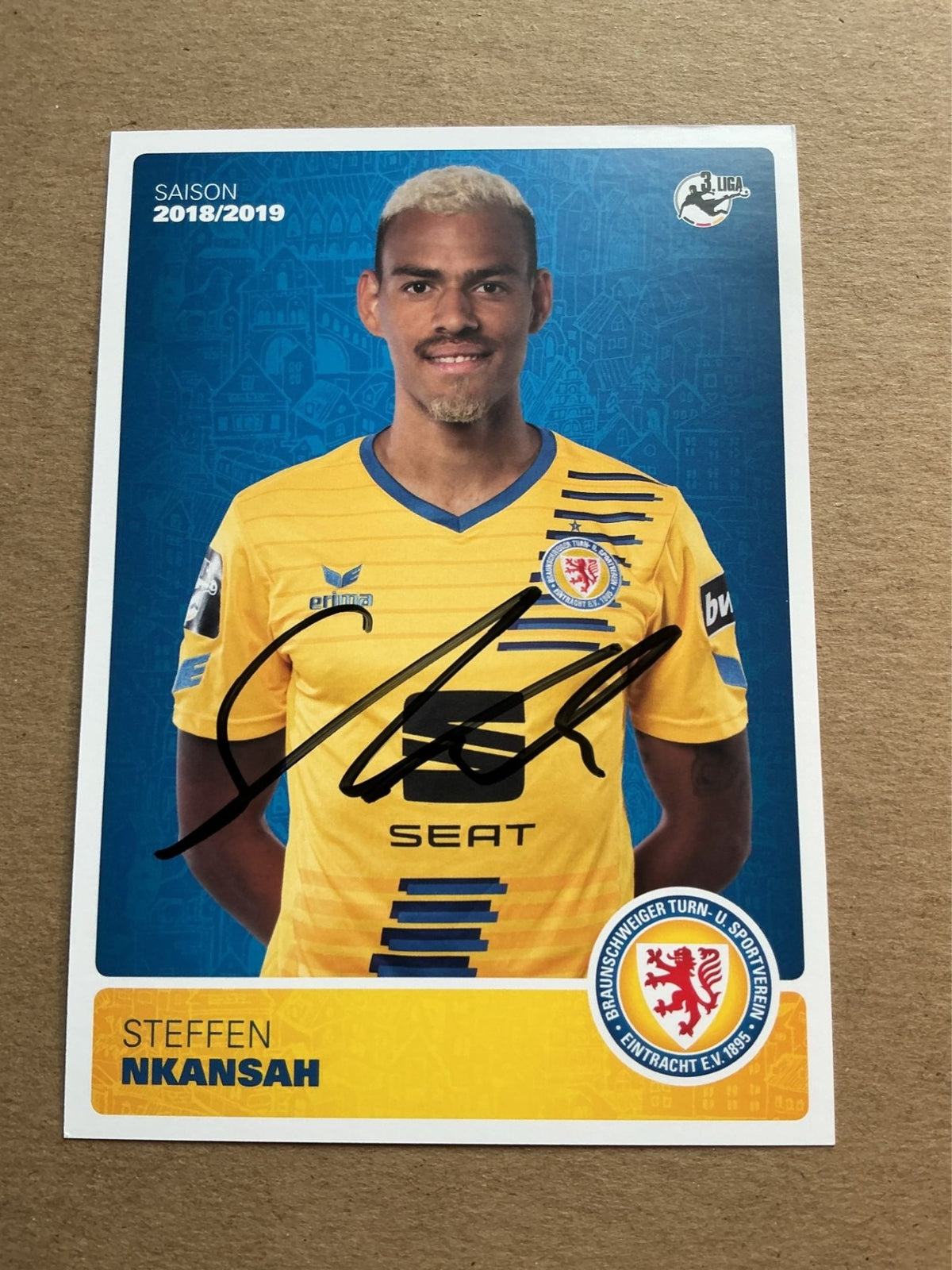 Steffen Nkansah, Germany 🇩🇪 Eintracht Braunschweig 2018/19 hand signed - Autographs-World