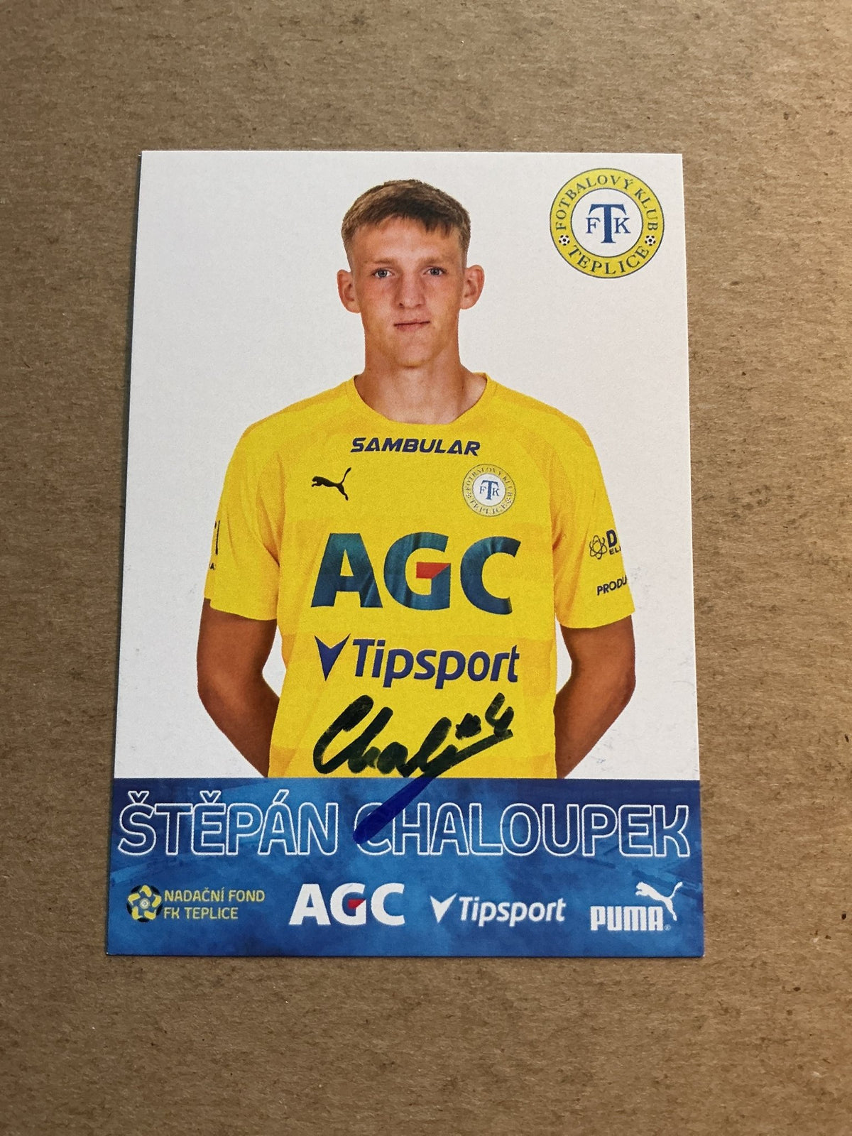 Štěpán Chaloupek, Czech Republic 🇨🇿 FK Teplice 2022/23 hand signed - Autographs-World