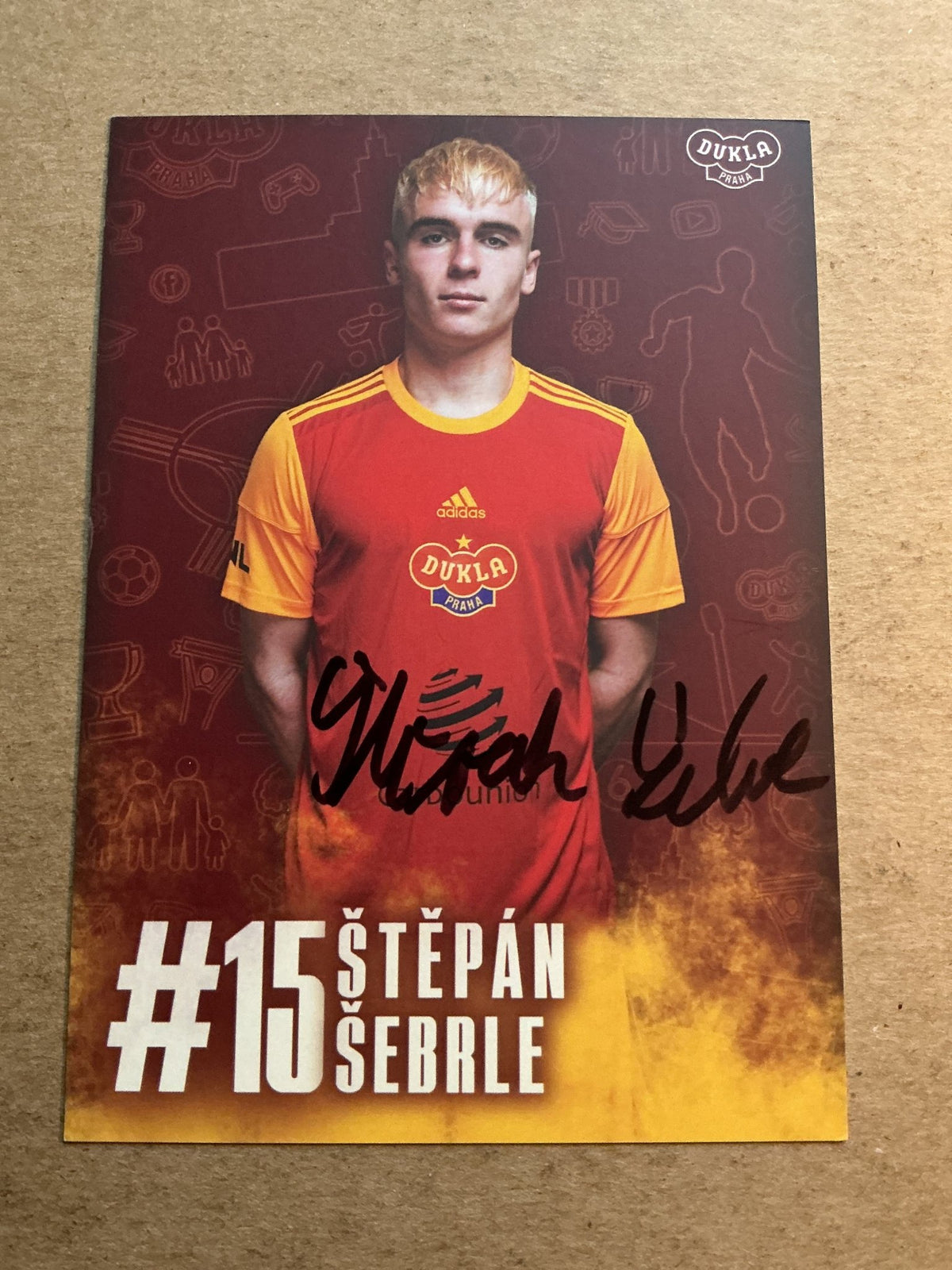 Štěpán Šebrle, Czech Republic 🇨🇿 FK Dukla Prague 2021/22 hand signed - Autographs-World