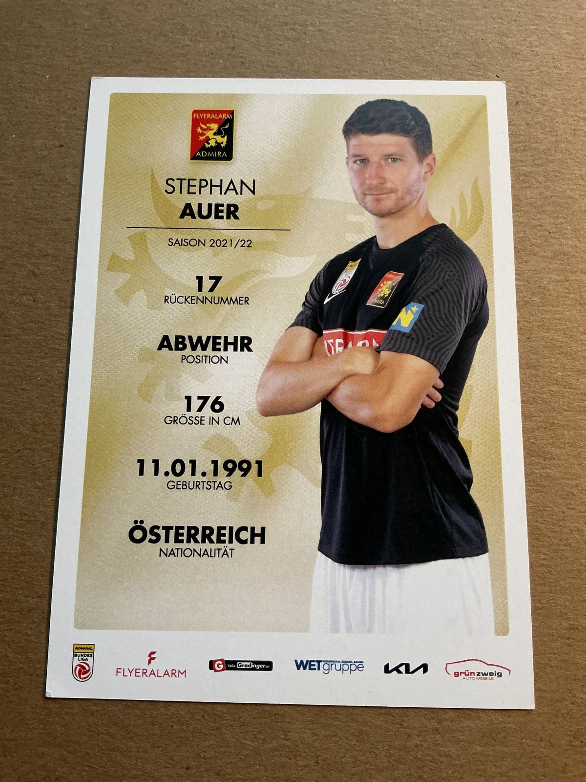 Stephan Auer, Austria 🇦🇹 Admira Wacker 2021/22 hand signed - Autographs-World