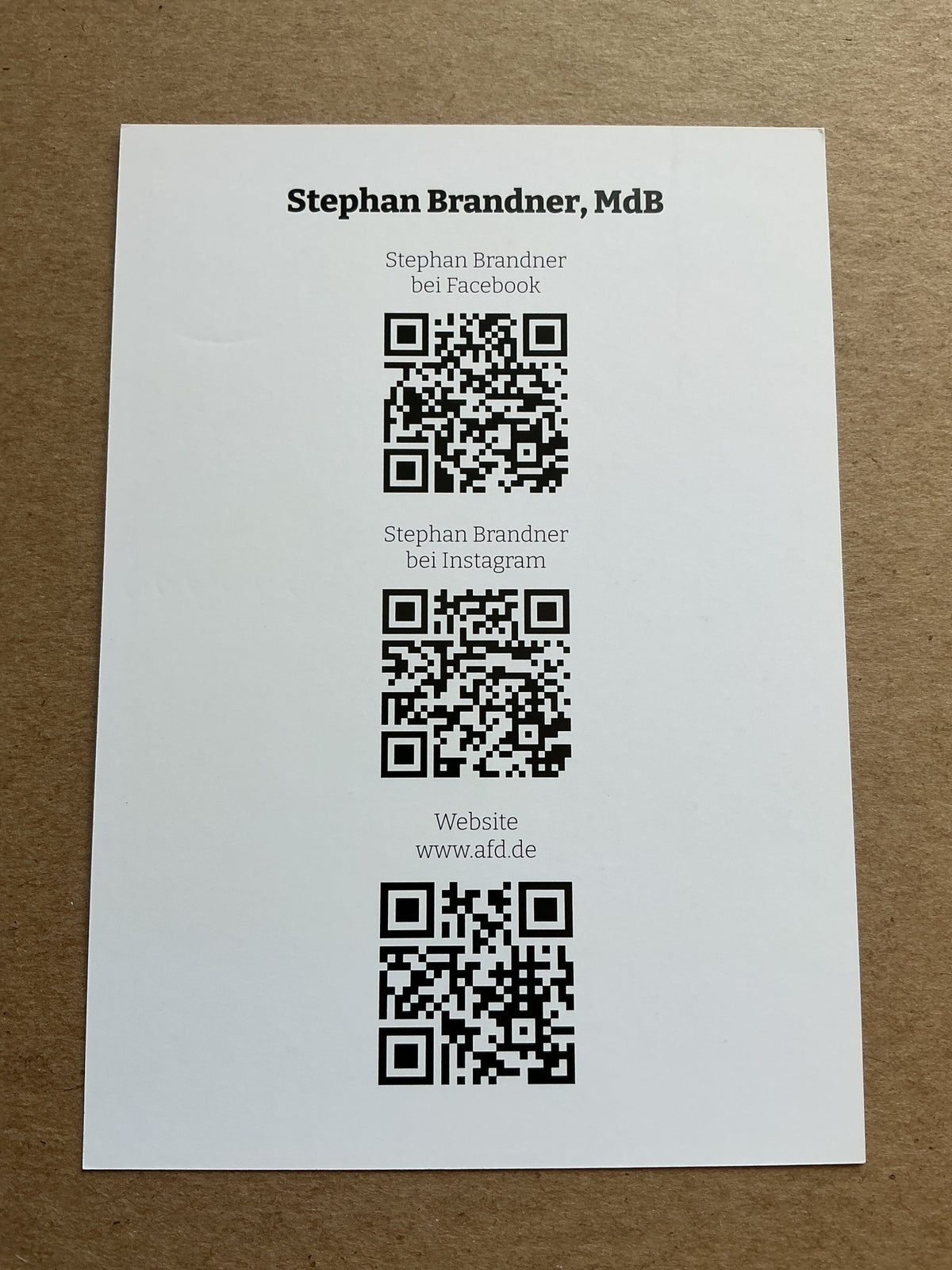 Stephan Brandner, Germany 🇩🇪 Member of Parlament Politics 2025 hand signed - Autographs-World