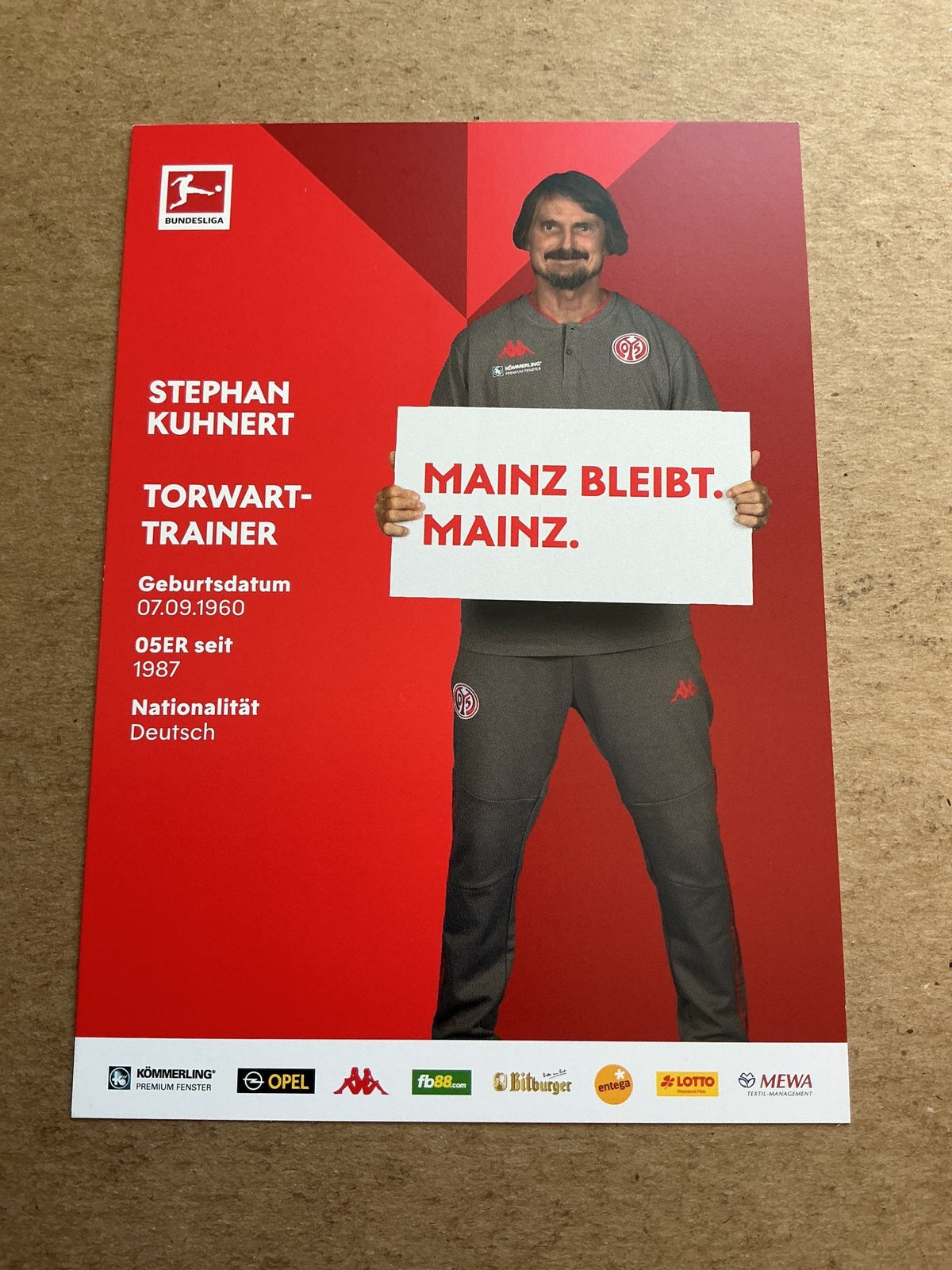 Stephan Kuhnert, Germany 🇩🇪 FSV Mainz 05 2020/21 hand signed - Autographs-World
