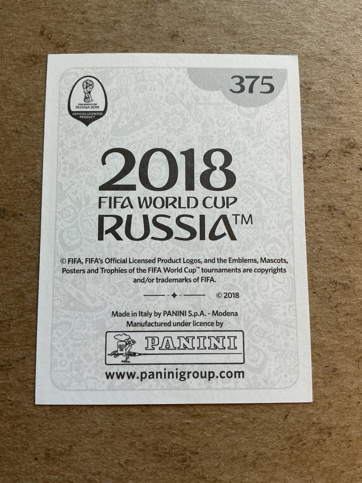 Stephan Lichtsteiner, Switzerland 🇨🇭 FIFA World Cup 2018 Panini hand signed - Autographs-World