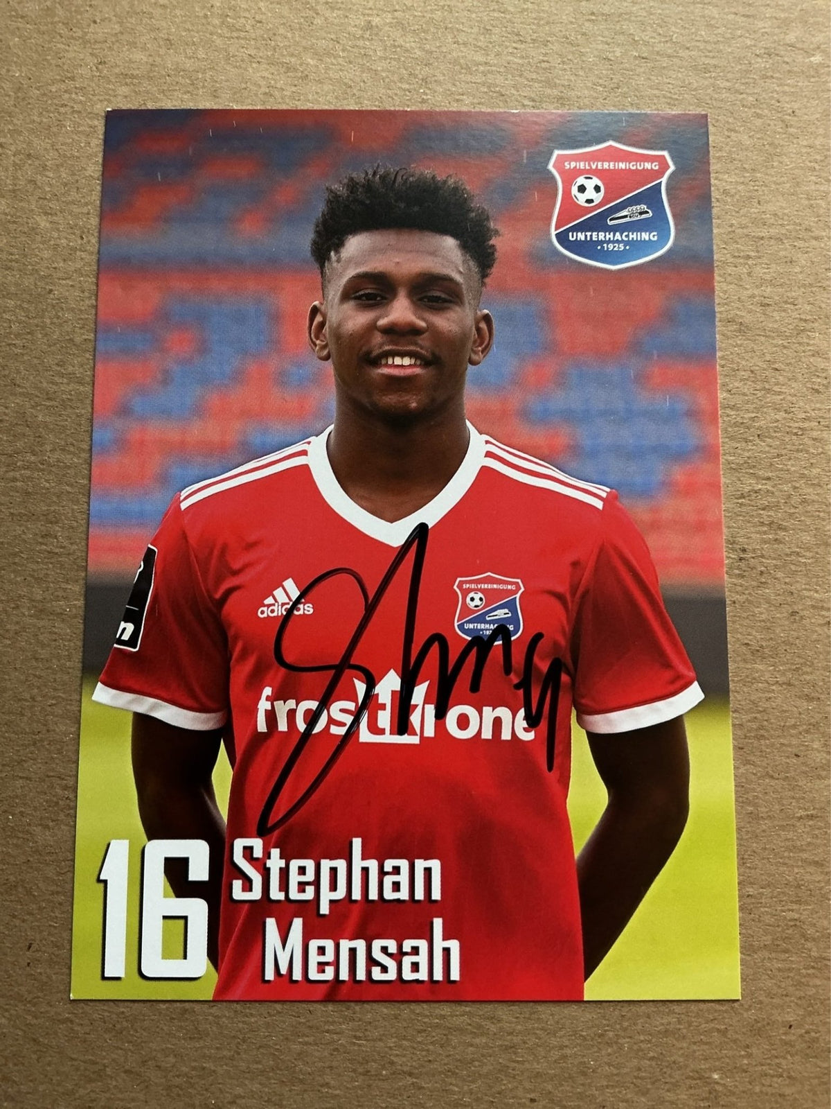 Stephan Mensah, Germany 🇩🇪 SpVgg Unterhaching 2019/20 hand signed - Autographs-World