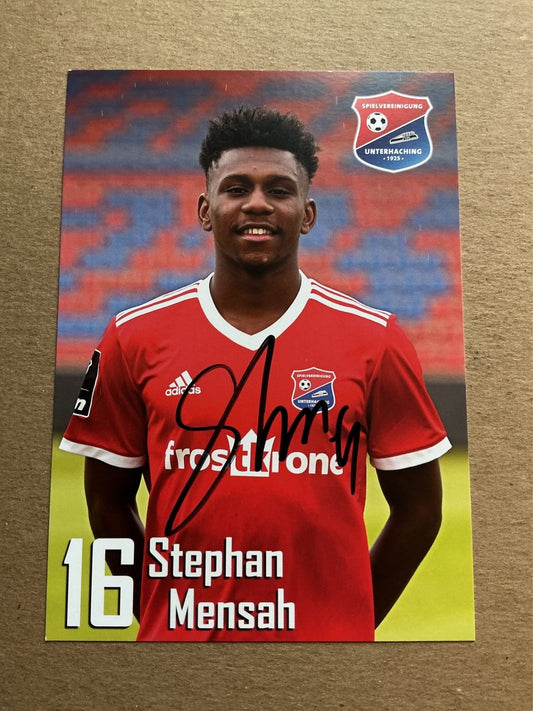 Stephan Mensah, Germany 🇩🇪 SpVgg Unterhaching 2019/20 hand signed - Autographs-World
