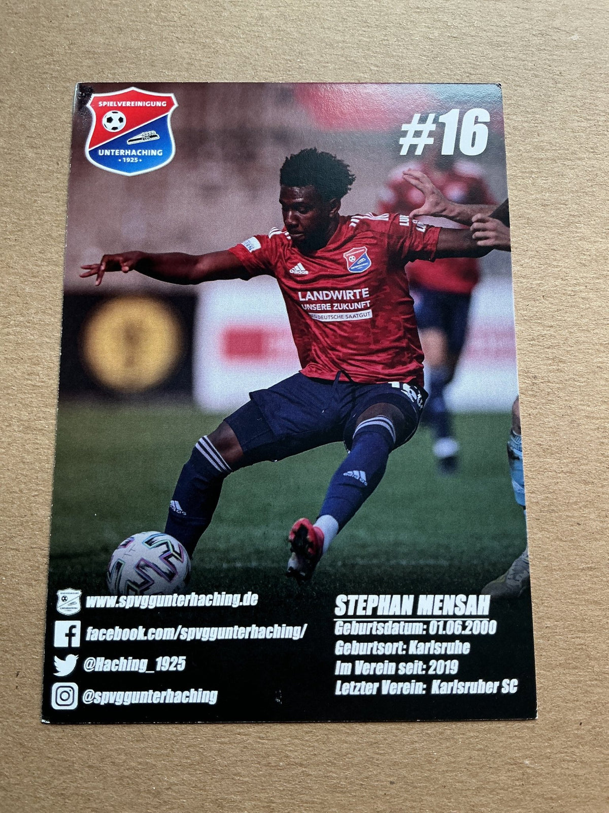 Stephan Mensah, Ghana 🇬🇭 SpVgg Unterhaching 2021/22 hand signed - Autographs-World