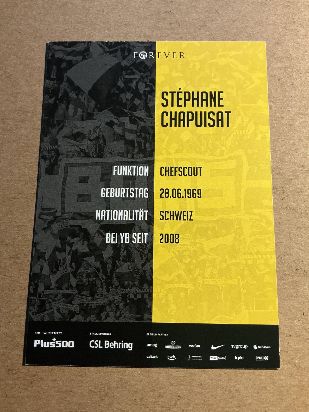 Stéphane Chapuisat, Switzerland 🇨🇭 BSC Young Boys 2021/22 hand signed - Autographs-World