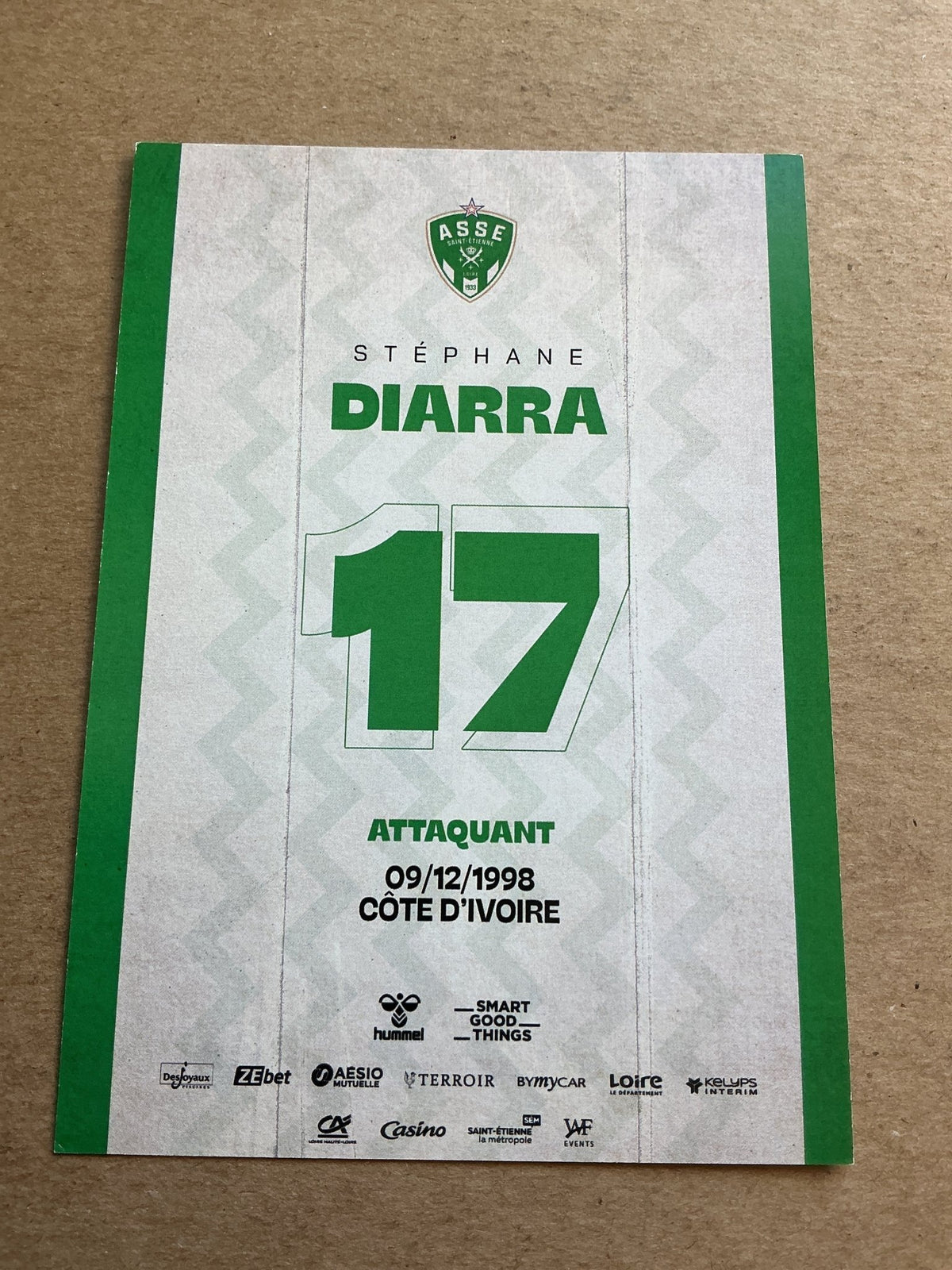 Stephane Diarra, Ivory Coast 🇨🇮 AS Saint-Etienne 2023/24 hand signed - Autographs-World