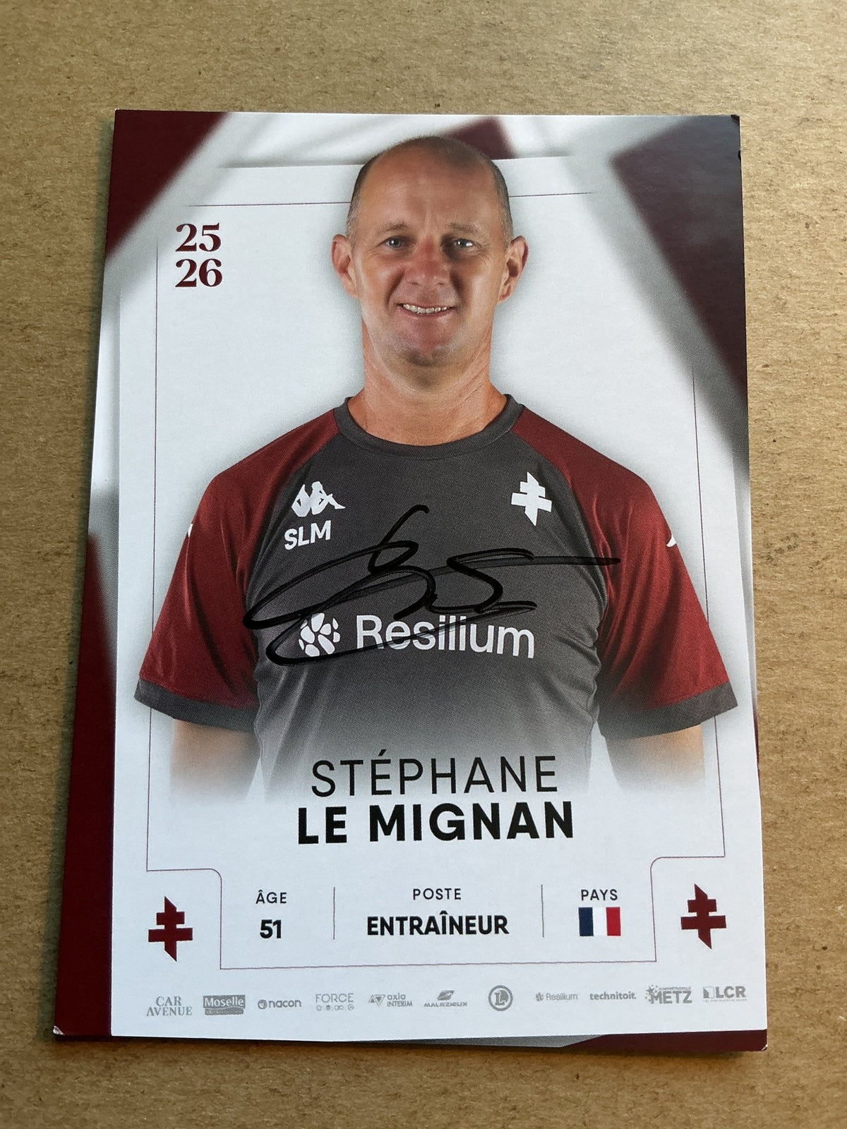 Stéphane Le Mignan, France 🇫🇷 FC Metz 2025/26 hand signed - Autographs-World
