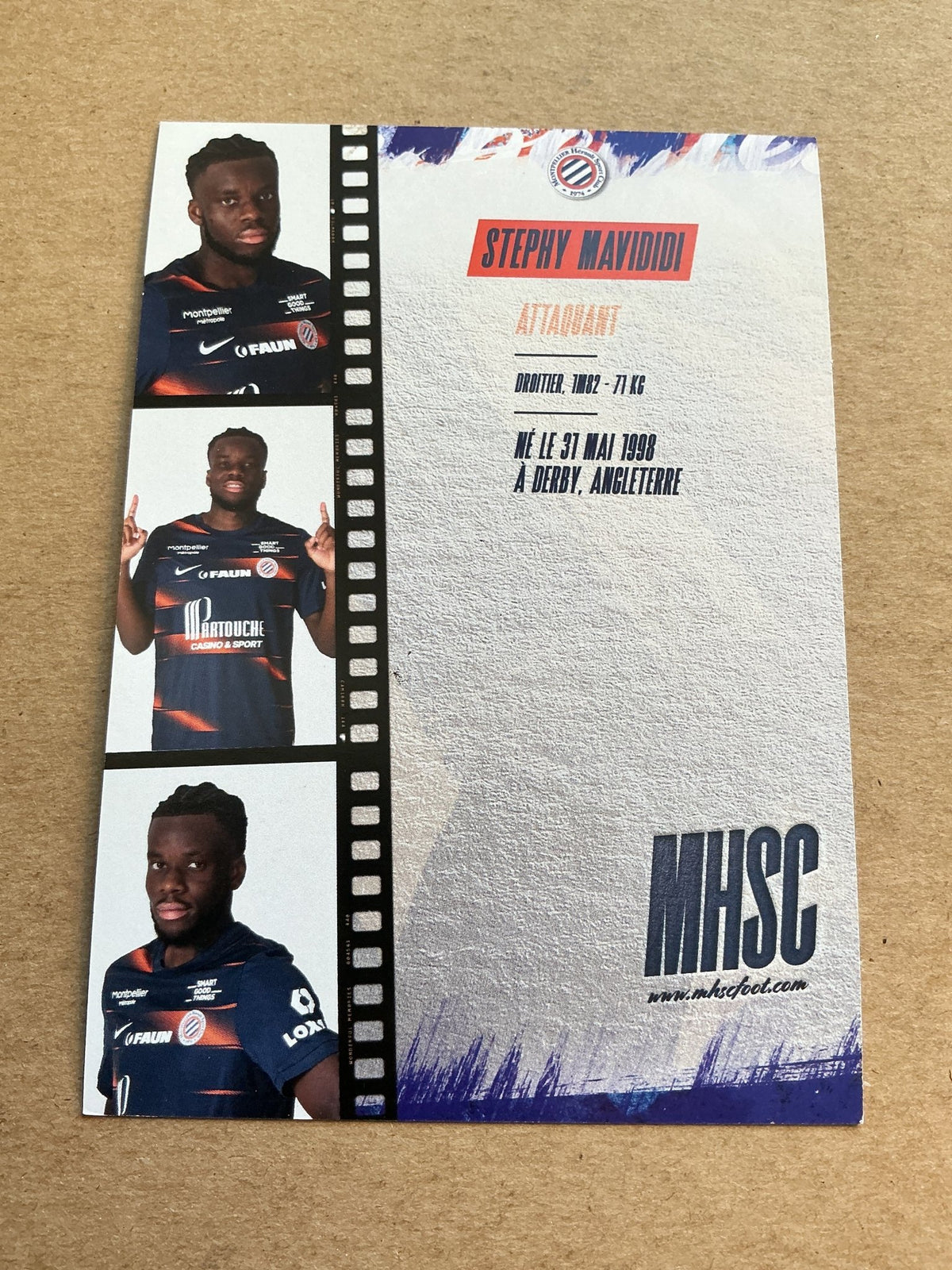 Stephy Mavididi, England 🏴󠁧󠁢󠁥󠁮󠁧󠁿 Montpellier HSC 2022/23 hand signed - Autographs-World