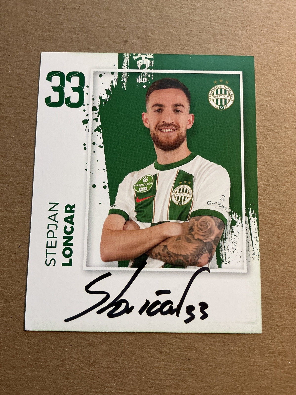 Stepjan Loncar, Bosnia 🇧🇦 Ferencváros TC 2023/24 hand signed - Autographs-World