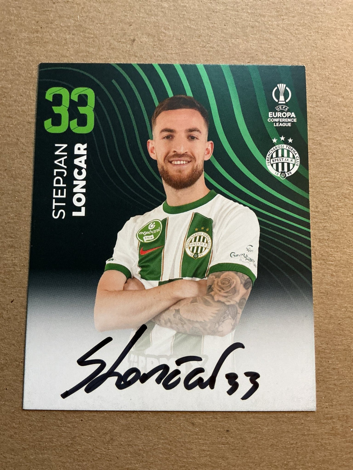 Stepjan Loncar, Bosnia 🇧🇦 Ferencváros TC 2023/24 hand signed - Autographs-World