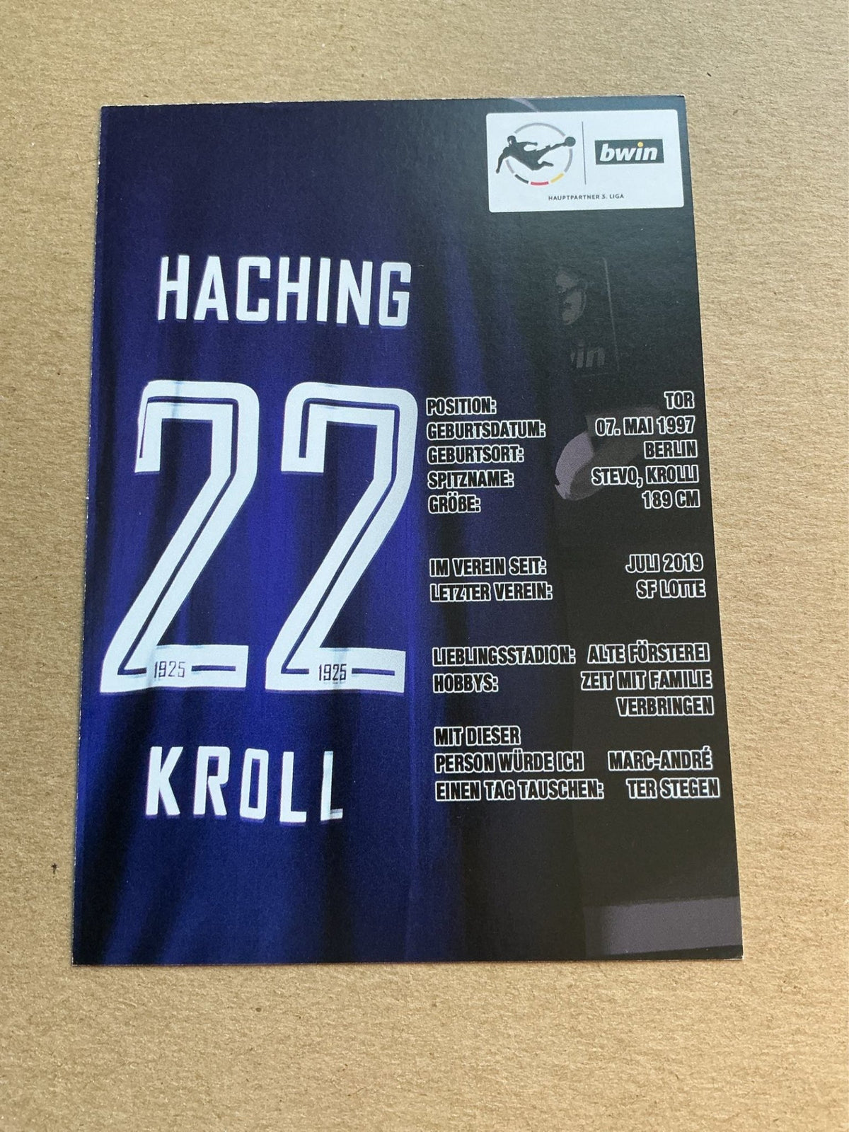 Steve Kroll, Germany 🇩🇪 SpVgg Unterhaching 2019/20 hand signed - Autographs-World