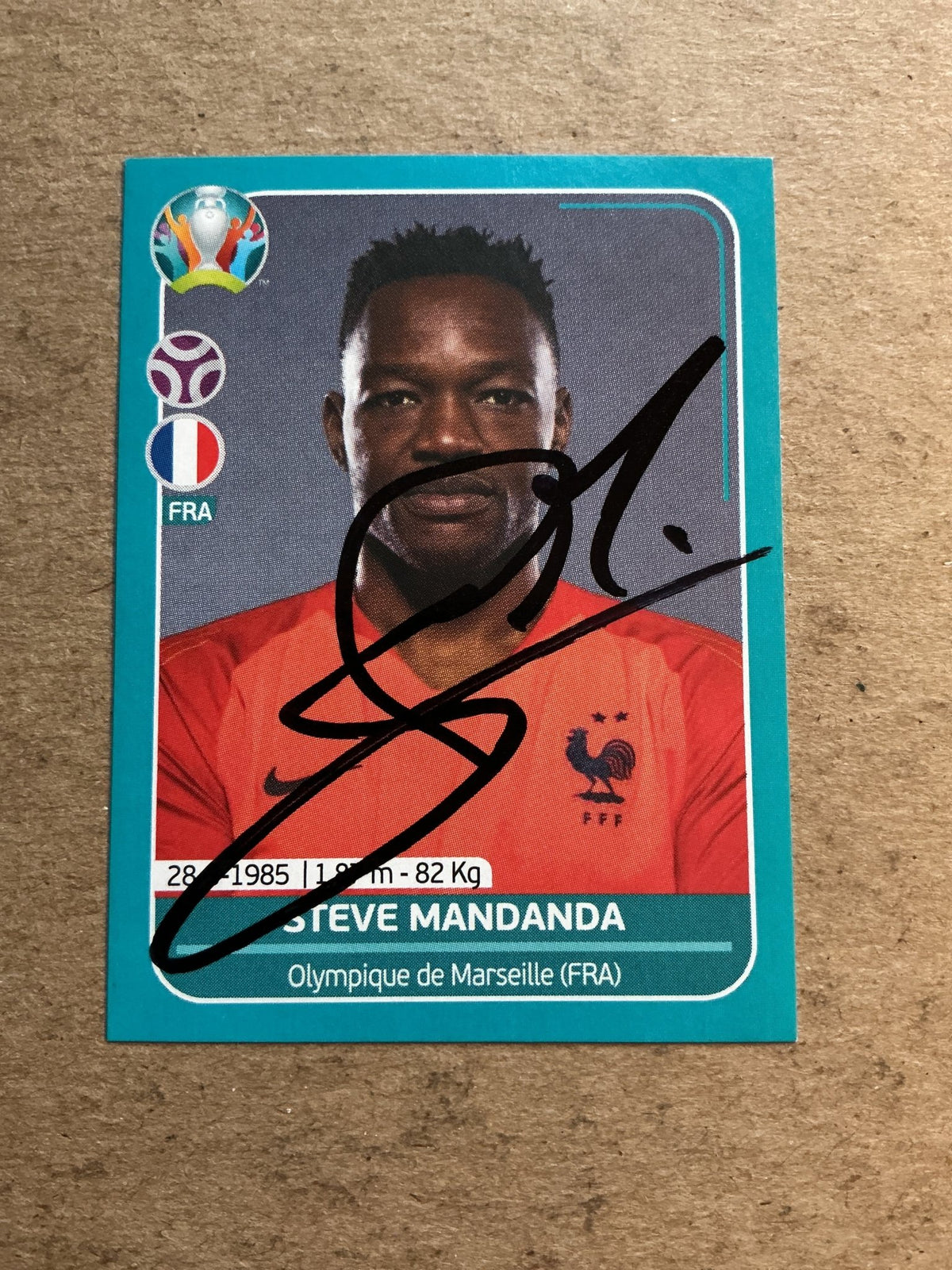 Steve Mandanda, France 🇫🇷 UEFA Euro 2020 Panini hand signed - Autographs-World