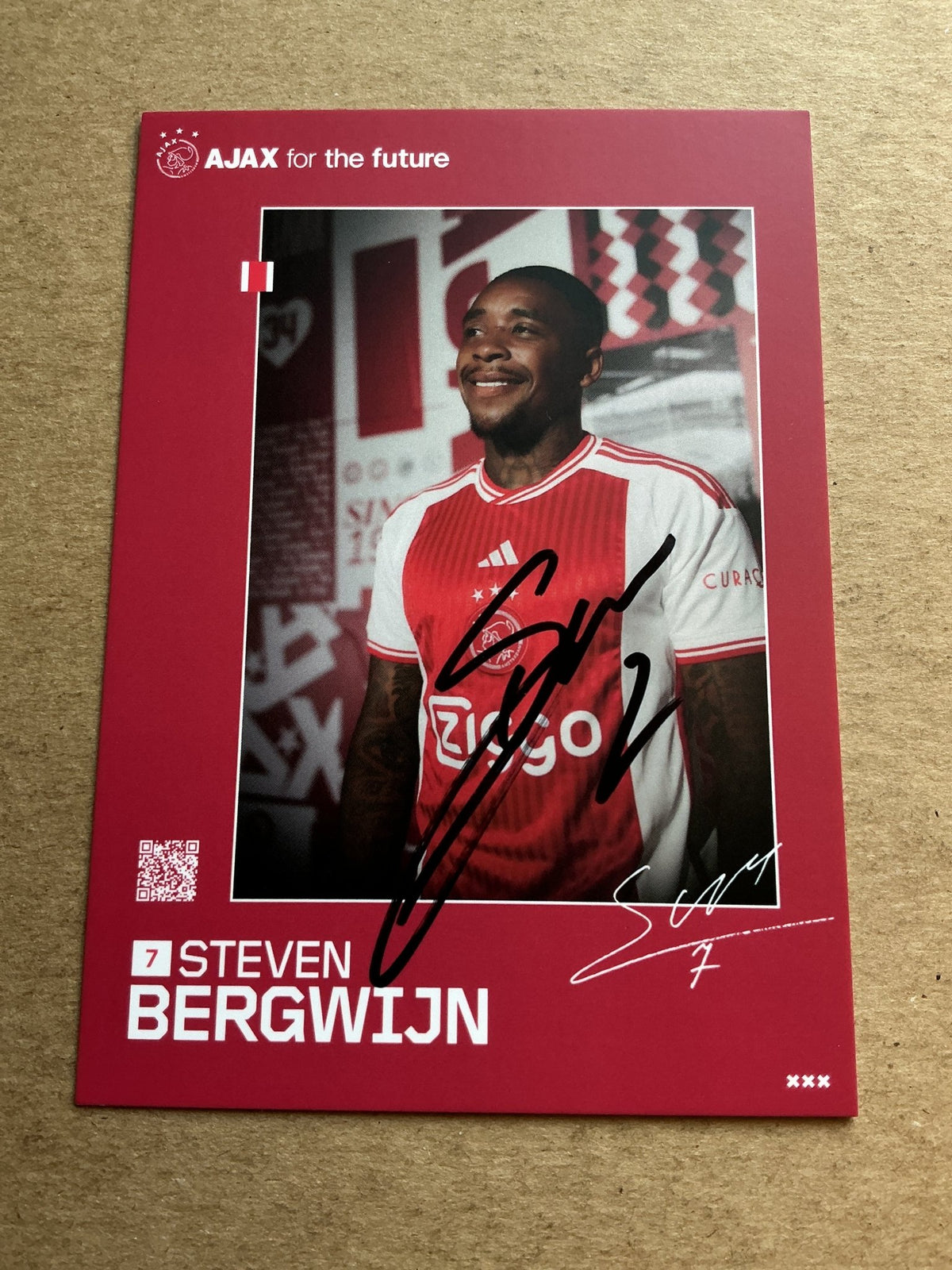 Steven Bergwijn, Netherlands 🇳🇱 Ajax Amsterdam 2023/24 hand signed - Autographs-World