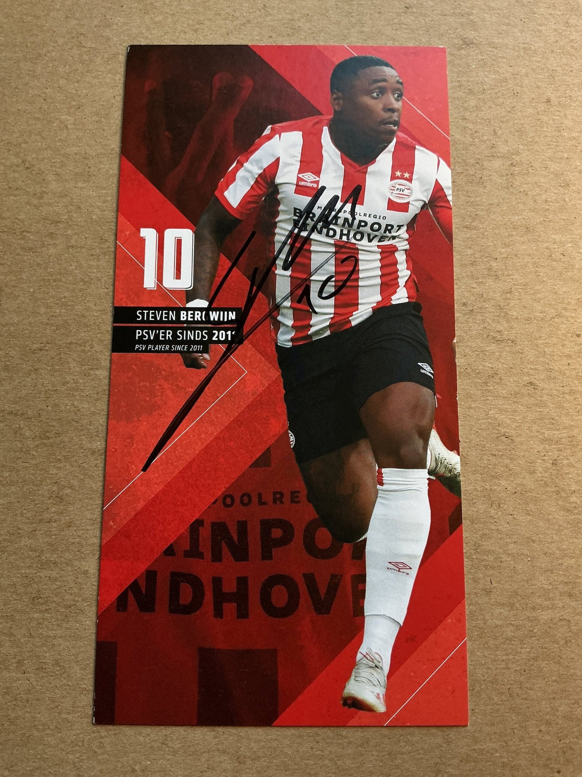 Steven Bergwijn, Netherlands 🇳🇱 PSV Eindhoven 2019/20 hand signed - Autographs-World