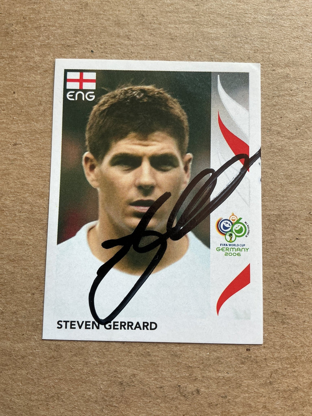 Steven Gerrard, England 🏴󠁧󠁢󠁥󠁮󠁧󠁿 FIFA World Cup 2006 Panini hand signed - Autographs-World