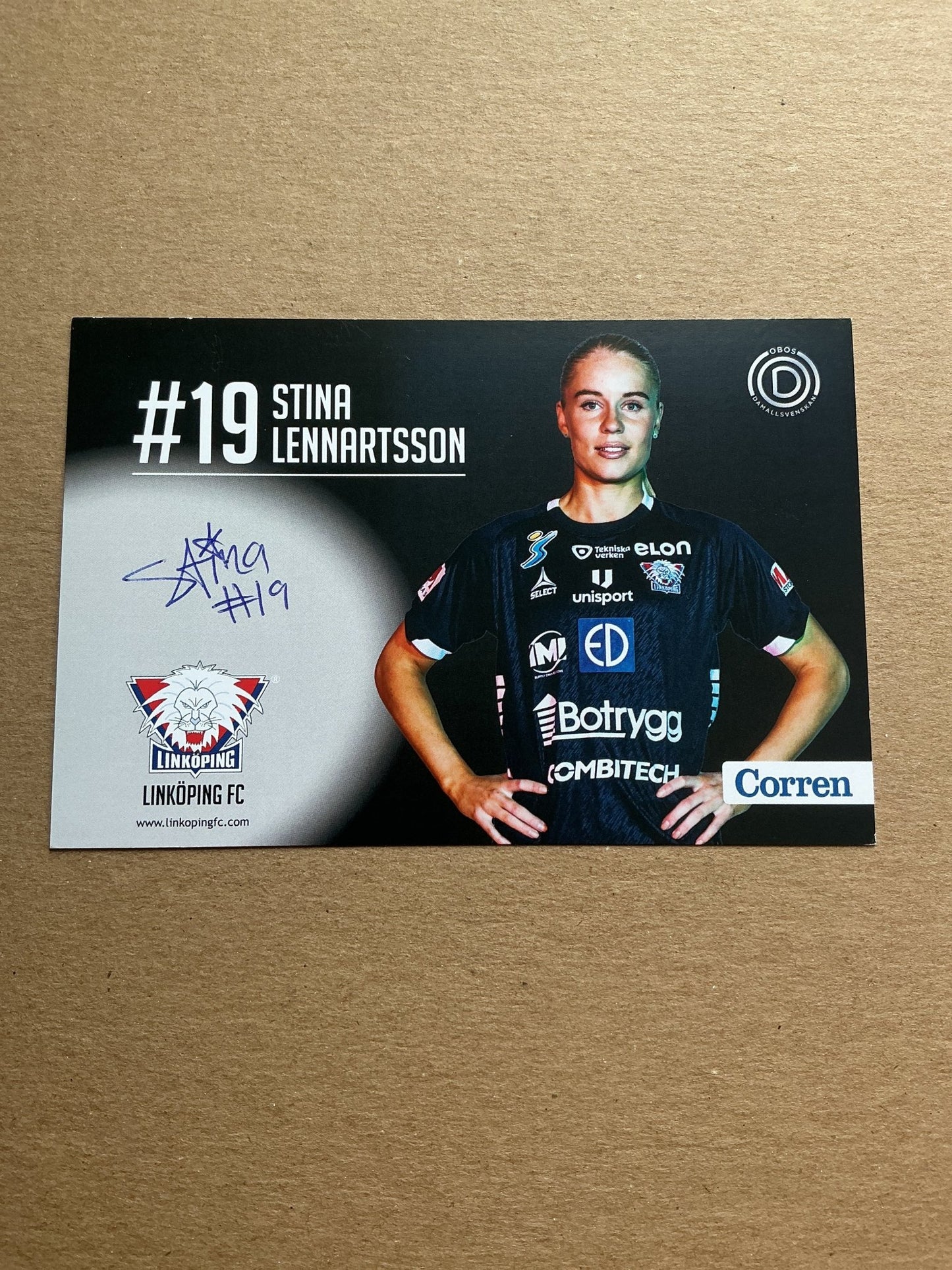 Stina Lennartsson, Sweden 🇸🇪 Linköping FC 2021/22 hand signed - Autographs-World