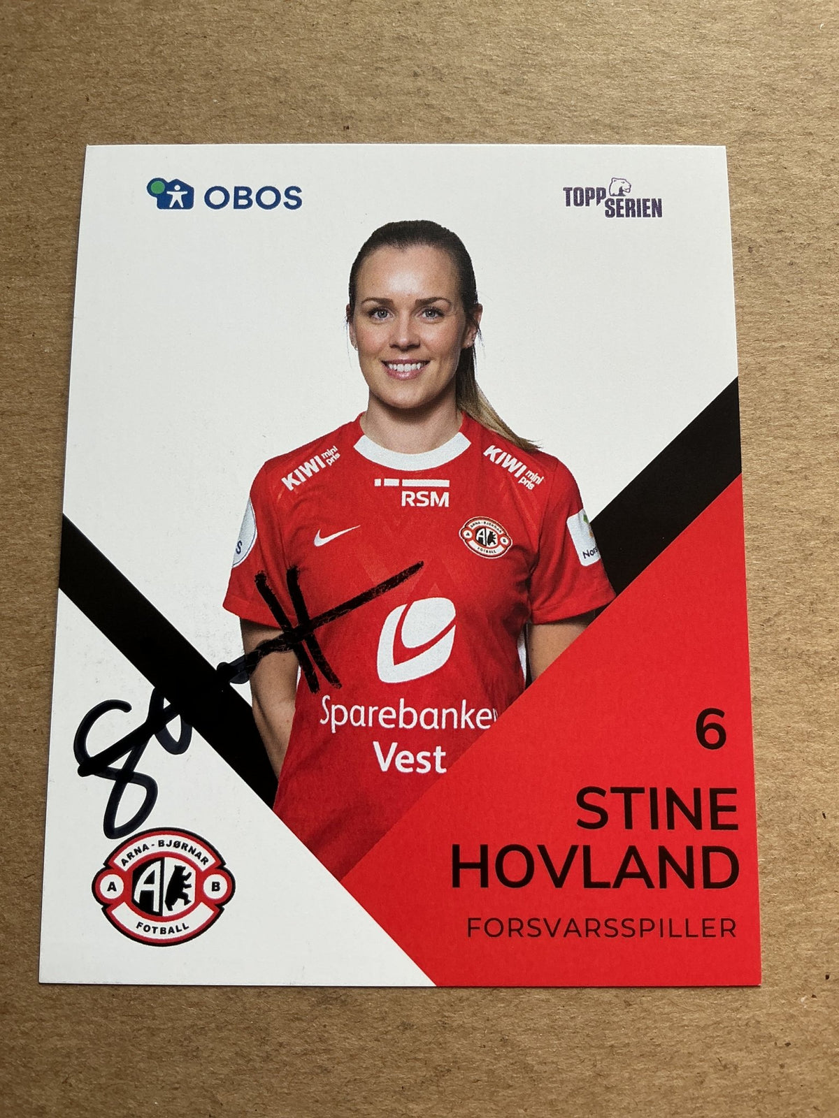 Stine Hovland, Norway 🇳🇴 Arna-Bjørnar 2024/25 hand signed - Autographs-World