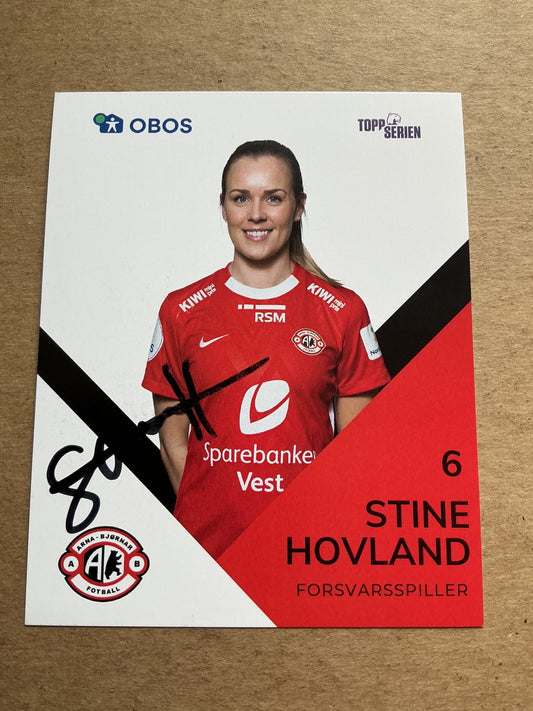 Stine Hovland, Norway 🇳🇴 Arna-Bjørnar 2024/25 hand signed - Autographs-World