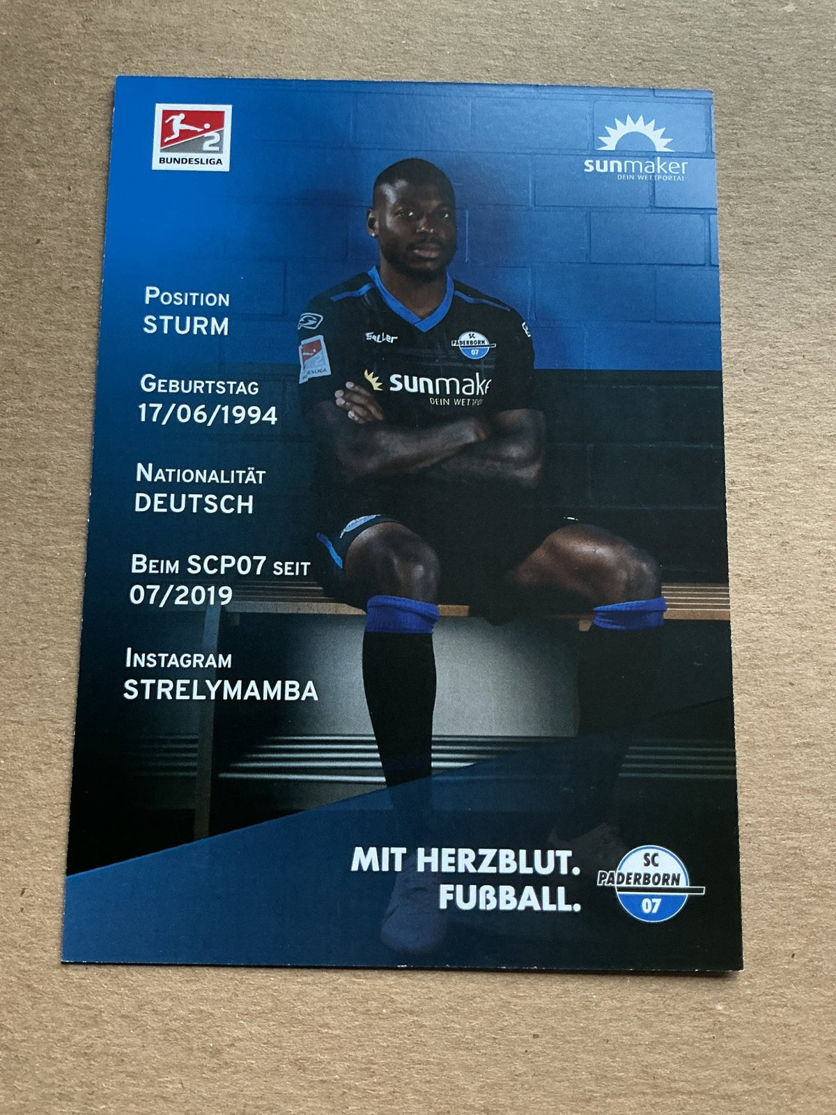 Streli Mamba, Germany 🇩🇪 SC Paderborn 07 2020/21 hand signed - Autographs-World