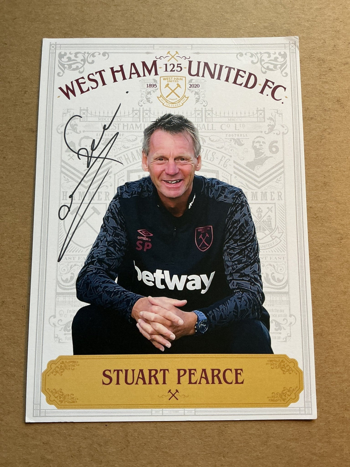 Stuart Pearce, England 🏴󠁧󠁢󠁥󠁮󠁧󠁿 West Ham United 2020/21 hand signed - Autographs-World