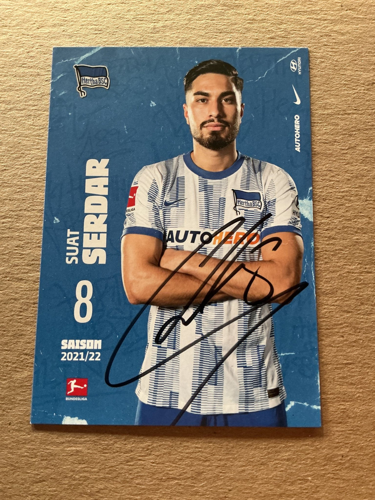 Suat Serdar, Germany 🇩🇪 Hertha BSC Berlin 2021/22 hand signed - Autographs-World