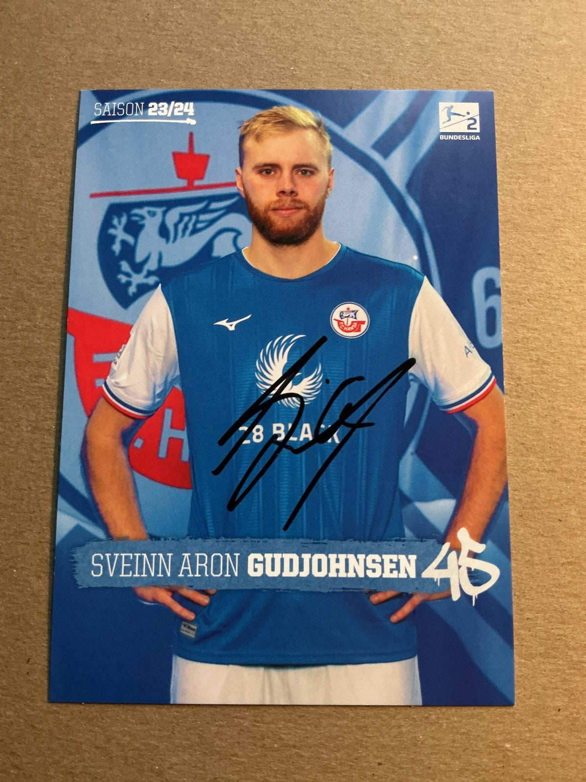 Sveinn Aron Gudjohnsen, Iceland 🇮🇸 Hansa Rostock 2023/24 hand signed - Autographs-World