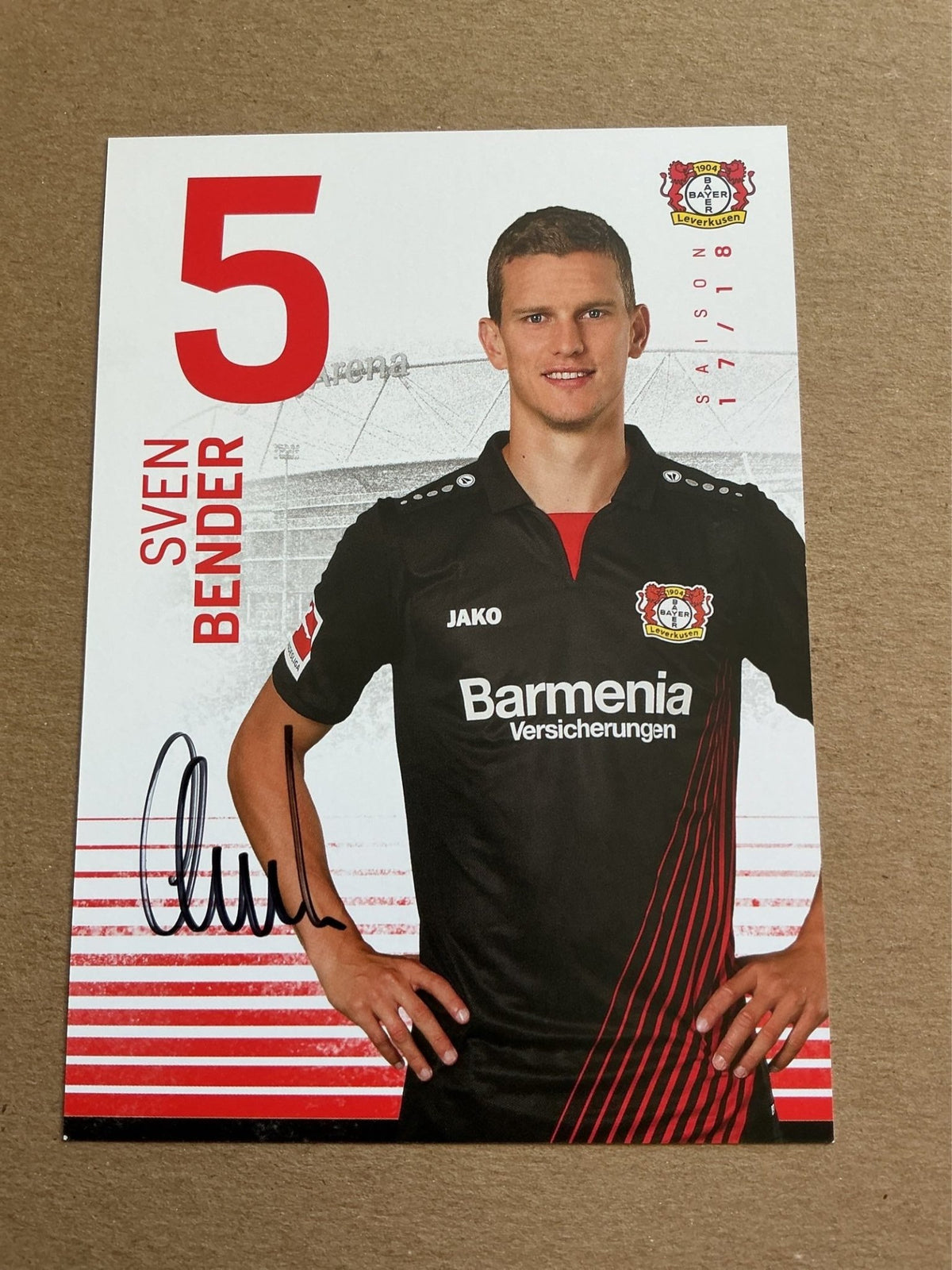Sven Bender, Germany 🇩🇪 Bayer 04 Leverkusen 2017/18 hand signed - Autographs-World