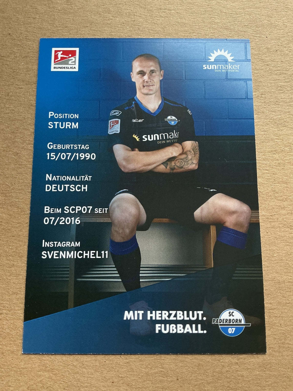 Sven Michel, Germany 🇩🇪 SC Paderborn 07 2020/21 hand signed - Autographs-World