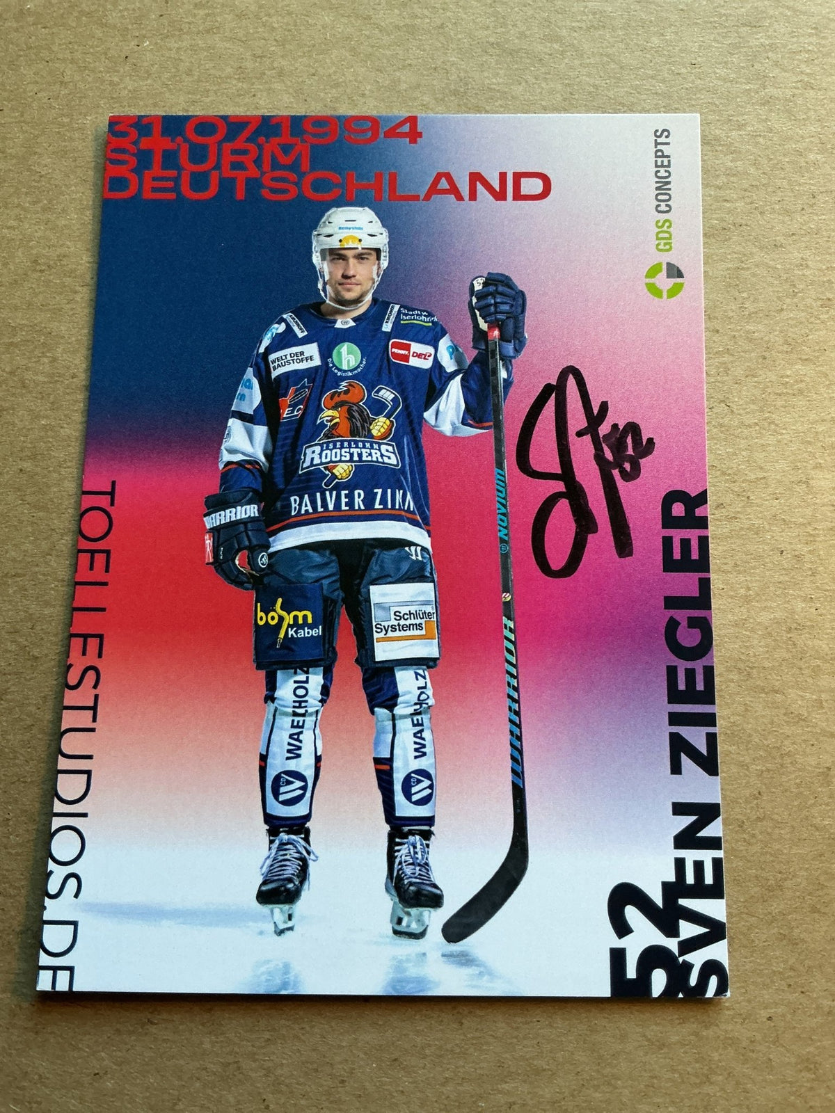 Sven Ziegler, Germany 🇩🇪 Iserlohn Roosters 2024/25 hand signed - Autographs-World