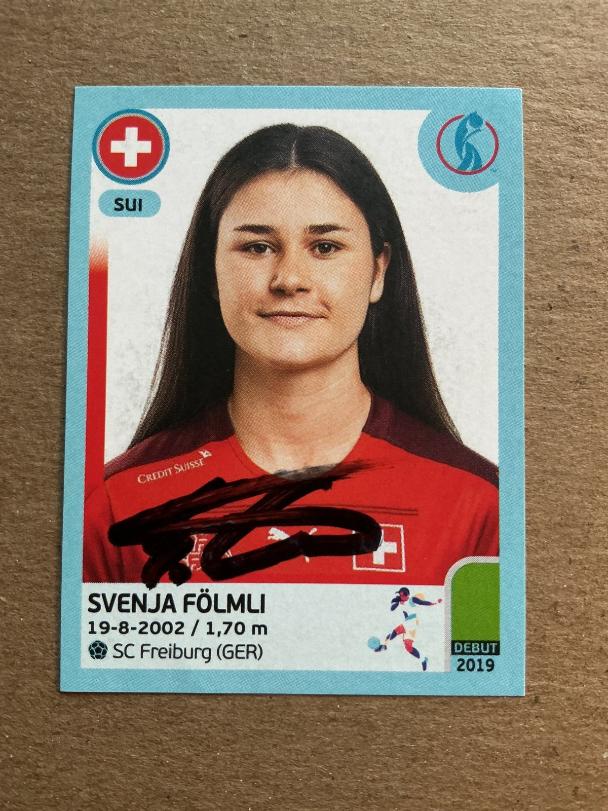 Svenja Fölmli, Switzerland 🇨🇭 UEFA Women’s Euro Cup 2022 Panini hand signed - Autographs-World
