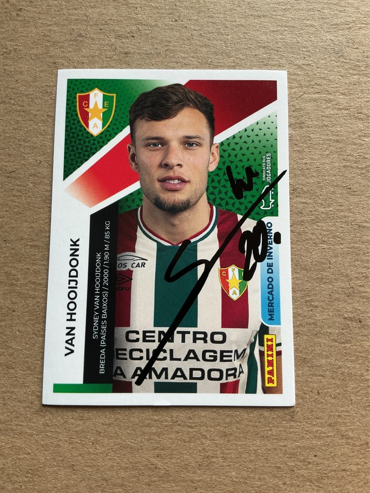 Sydney van Hooijdonk, Netherlands 🇳🇱 Estrela Amadora 2025/26 Panini hand signed - Autographs-World