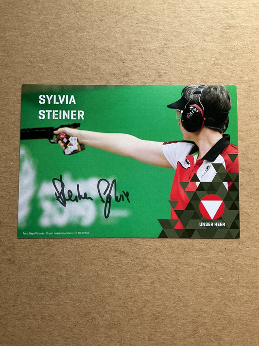 Sylvia Steiner, Austria 🇦🇹 Shooting Summer Olympics 2024 hand signed - Autographs-World