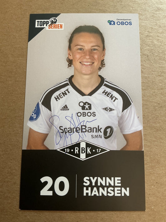 Synne Hansen, Norway 🇳🇴 Rosenborg BK 2022/23 hand signed - Autographs-World