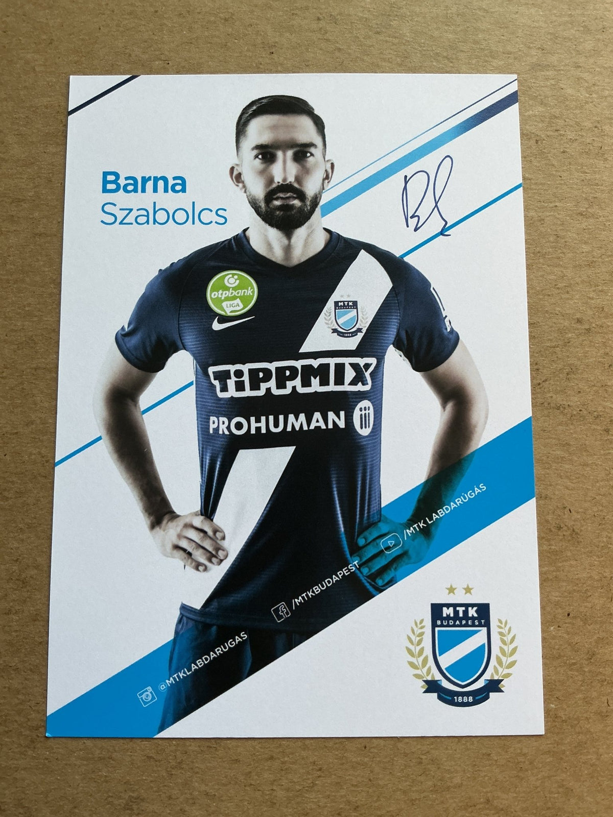 Szabolcs Barna, Hungary 🇭🇺 MTK Budapest 2020/21 hand signed - Autographs-World
