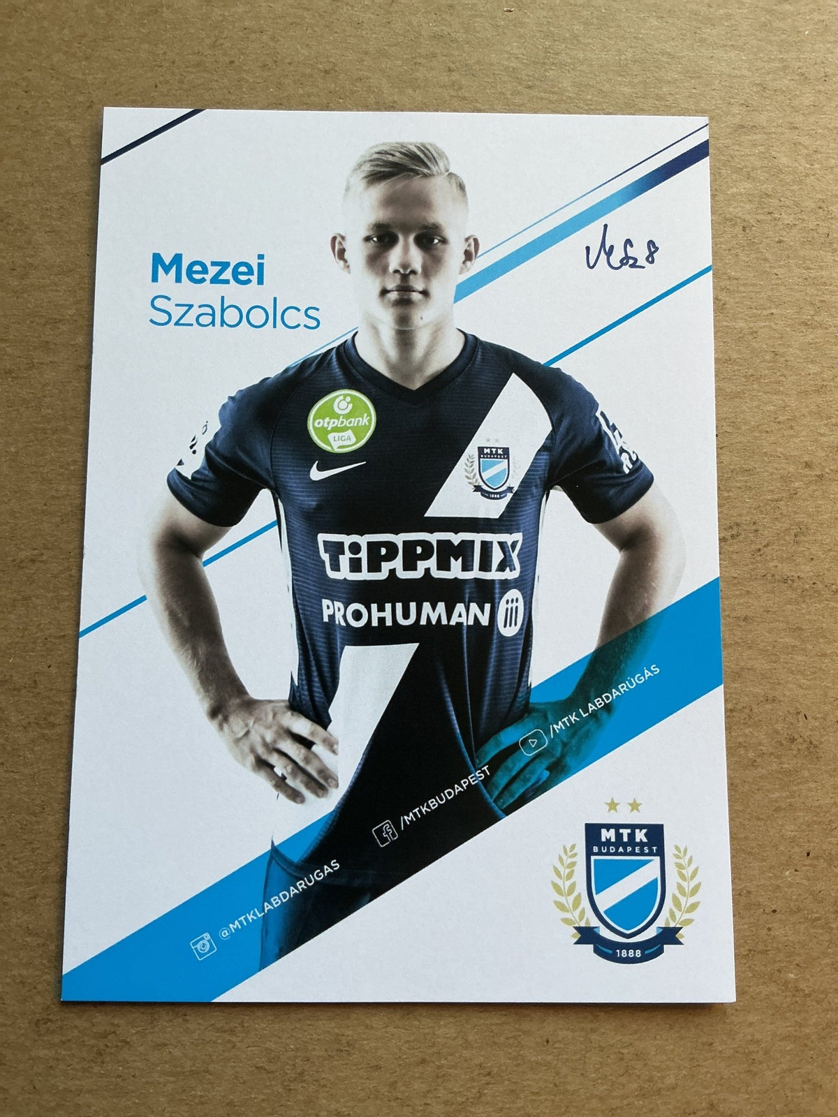 Szabolcs Mezei, Hungary 🇭🇺 MTK Budapest 2020/21 hand signed - Autographs-World