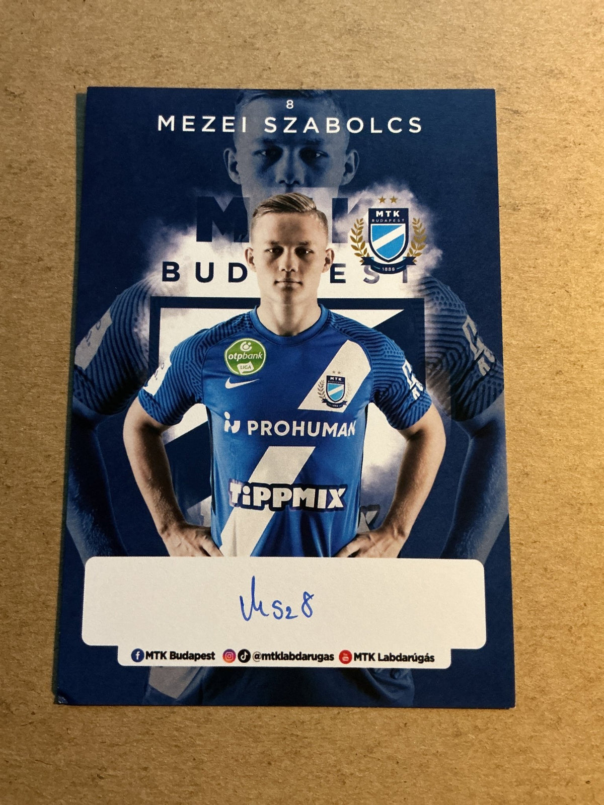Szabolcs Mezei, Hungary 🇭🇺 MTK Budapest 2021/22 hand signed - Autographs-World
