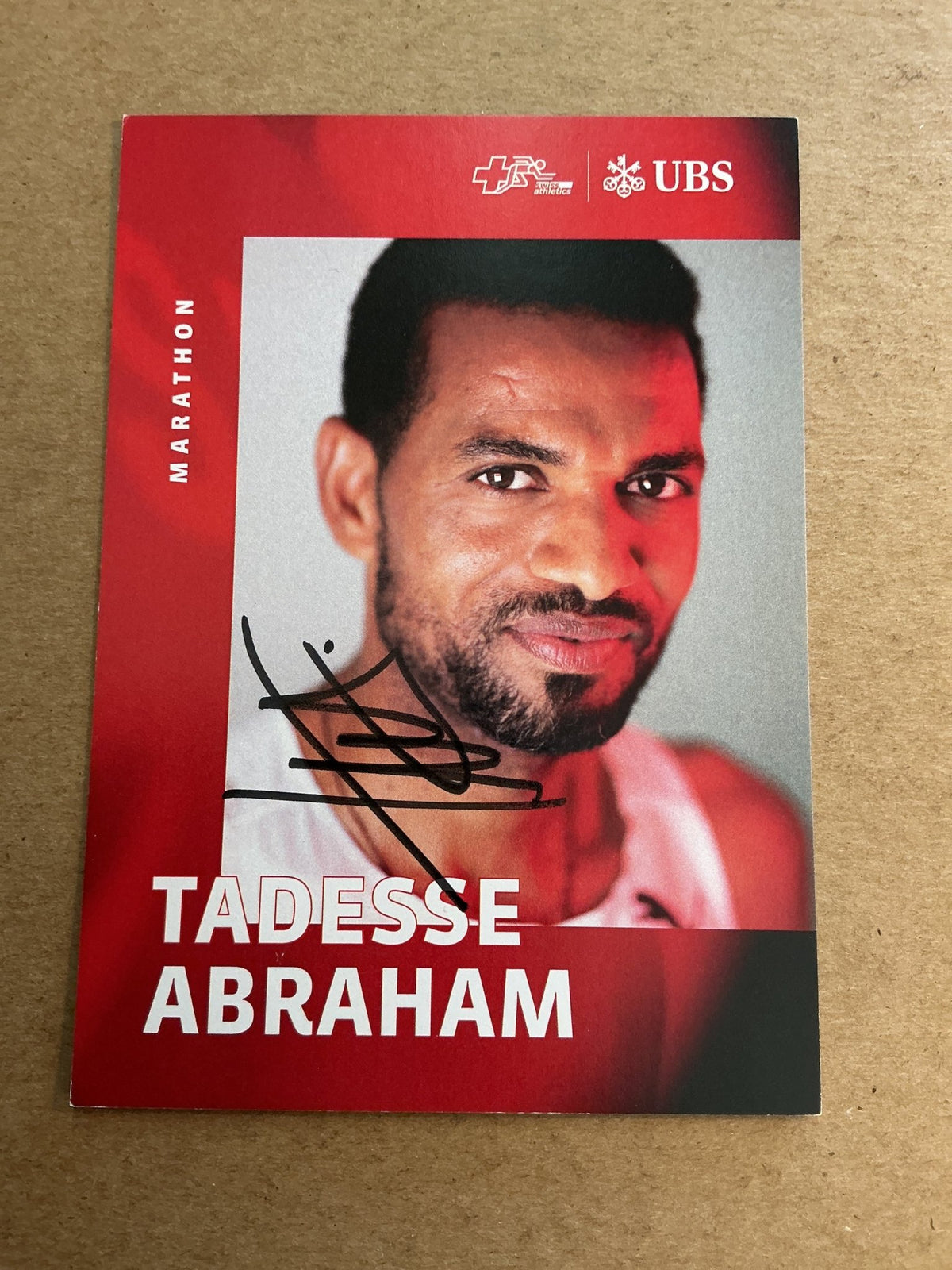 Tadesse Abraham, Switzerland 🇨🇭 Athletics Summer Olympics 2024 hand signed - Autographs-World