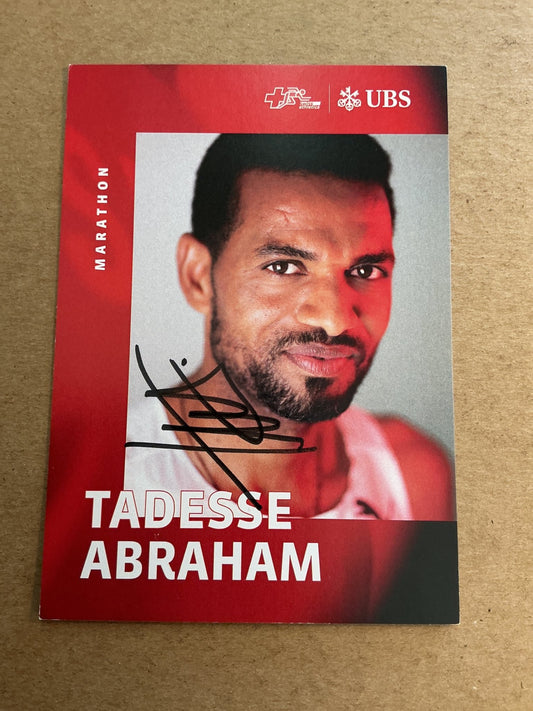 Tadesse Abraham, Switzerland 🇨🇭 Athletics Summer Olympics 2024 hand signed - Autographs-World