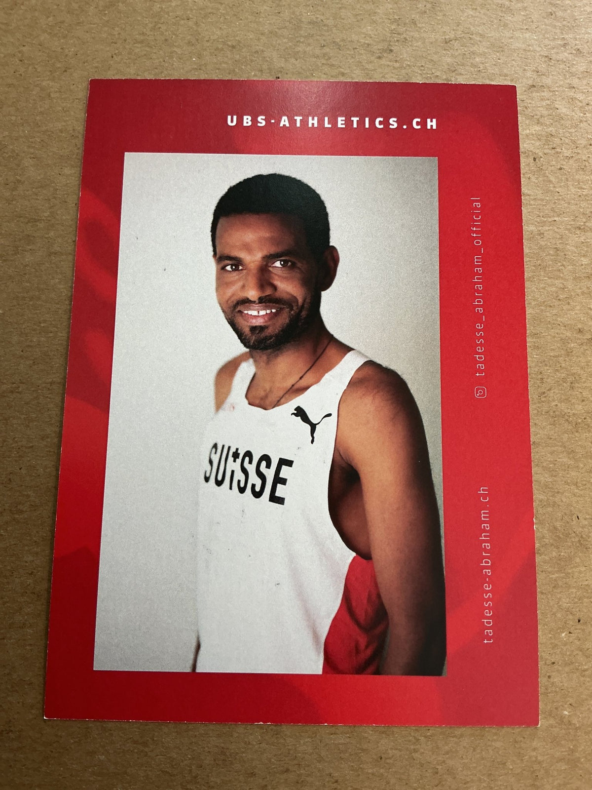 Tadesse Abraham, Switzerland 🇨🇭 Athletics Summer Olympics 2024 hand signed - Autographs-World