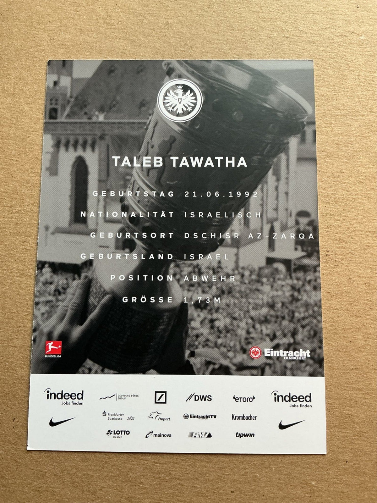 Taleb Tawatha, Israel 🇮🇱 Eintracht Frankfurt 2018/19 hand signed - Autographs-World