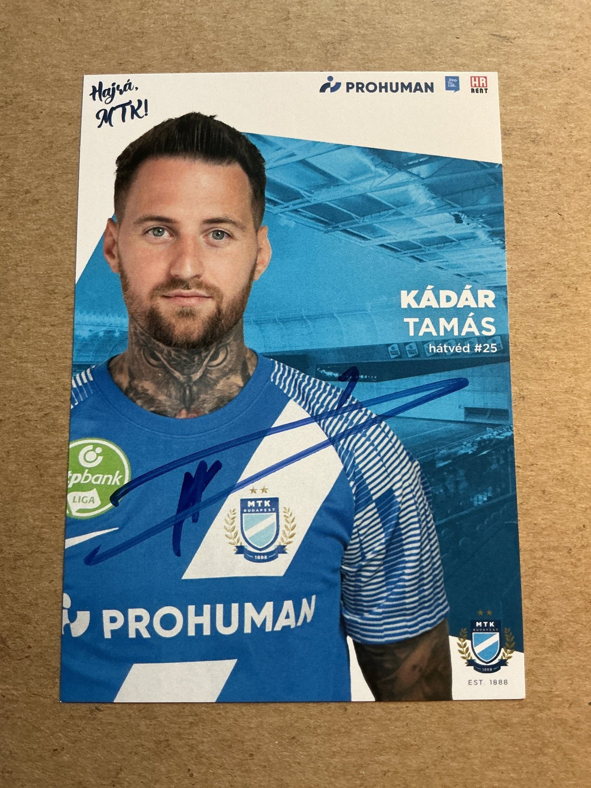 Tamás Kádár, Hungary 🇭🇺 MTK Budapest FC 2023/24 hand signed - Autographs-World
