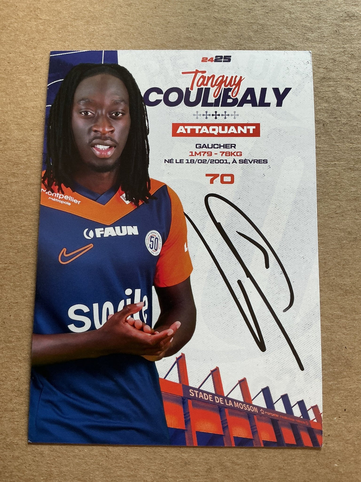Tanguy Coulibaly, France 🇫🇷 Montpellier HSC 2024/25 hand signed - Autographs-World