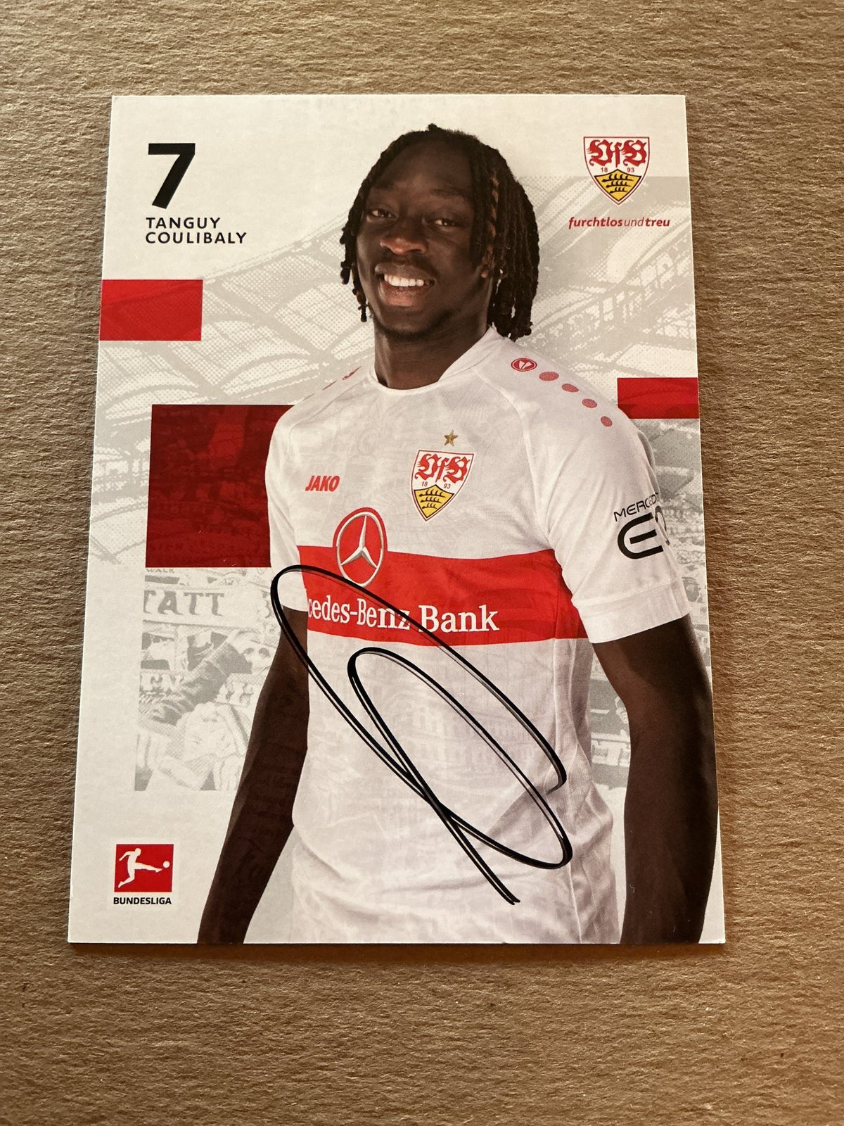 Tanguy Coulibaly, France 🇫🇷 VfB Stuttgart 2022/23 hand signed - Autographs-World