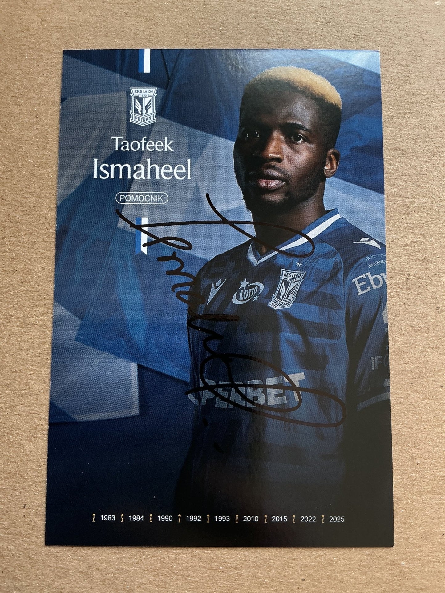 Taofeek Ismaheel, Nigeria 🇳🇬 Lech Poznán 2025/26 hand signed - Autographs-World