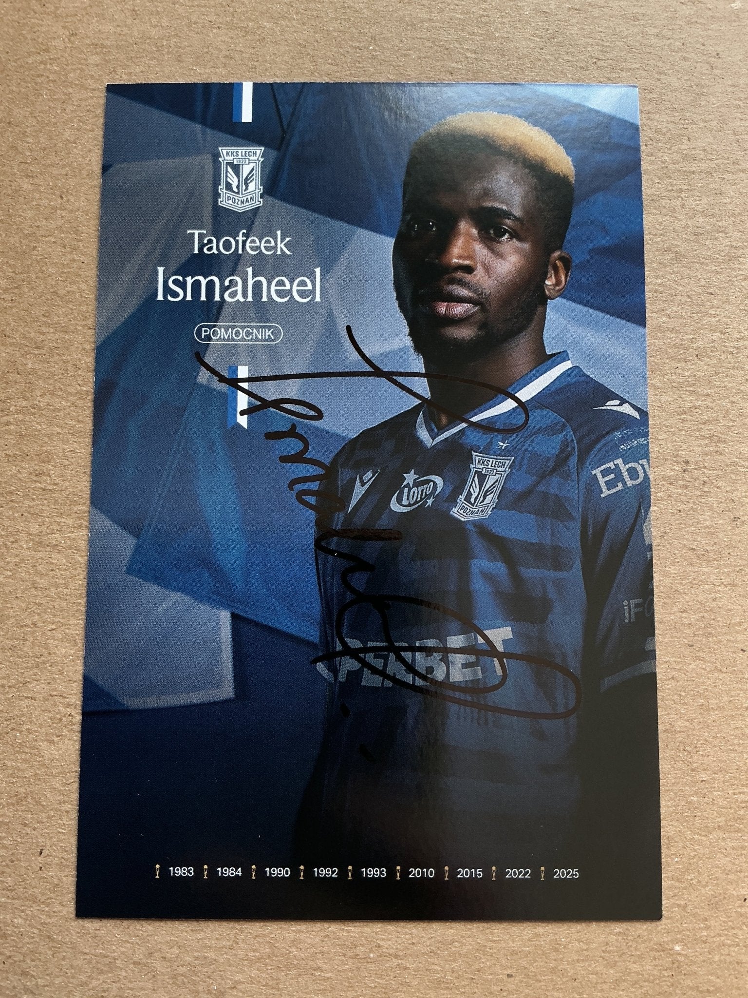 Taofeek Ismaheel, Nigeria 🇳🇬 Lech Poznán 2025/26 hand signed - Autographs-World